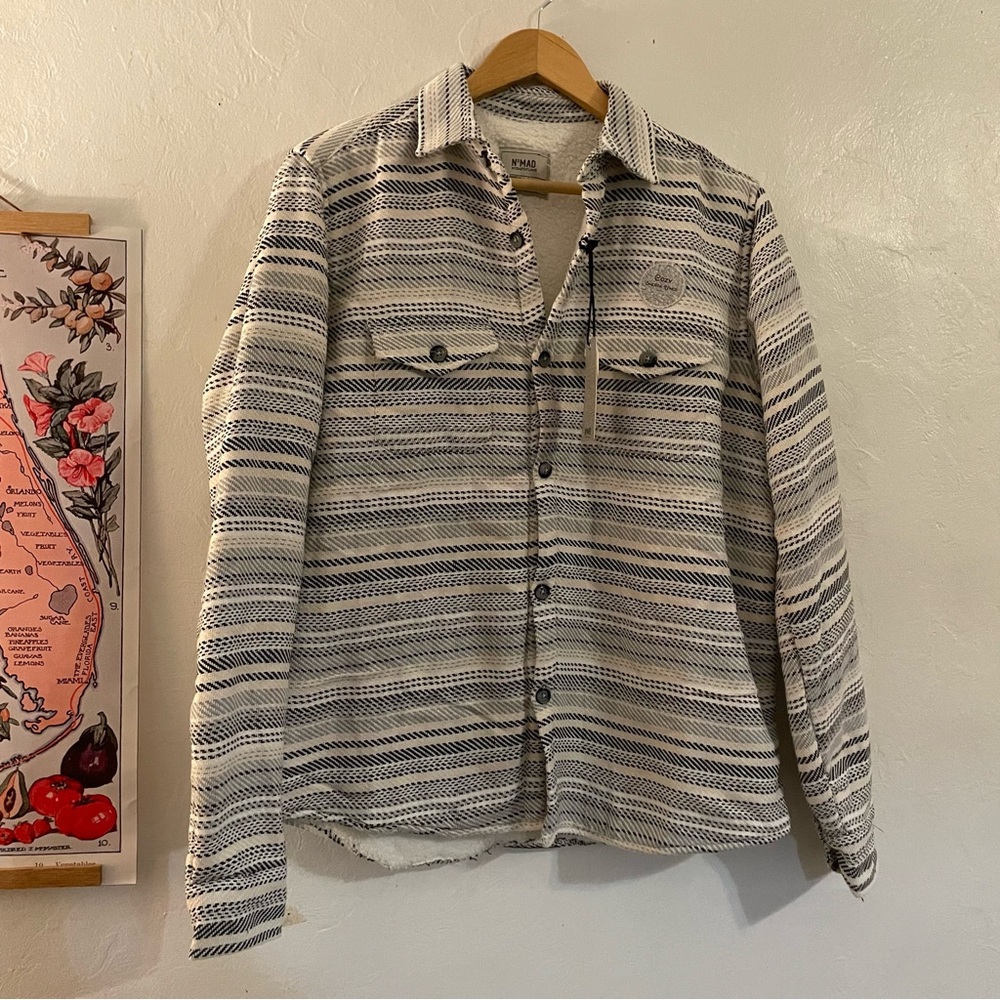 Nomad Black and White Striped Shirt Jacket